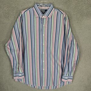 Vintage Polo Ralph Lauren‎ Shirt Mens 17 32/33 Multicolor Striped Regent Custom